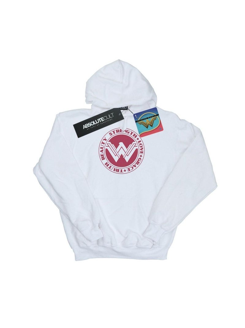 DC Comics - Sweat à capuche BEAUTY STRENGTH LOVE Blanc - Kiabi