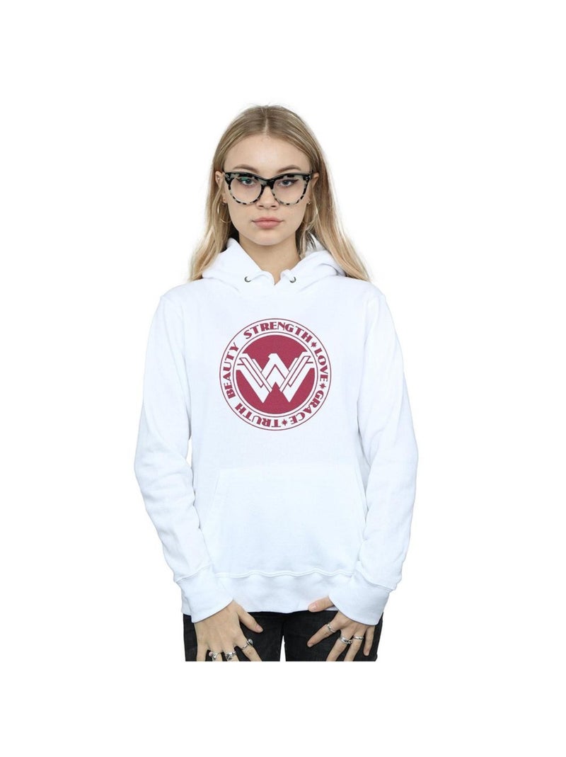 DC Comics - Sweat à capuche BEAUTY STRENGTH LOVE Blanc - Kiabi