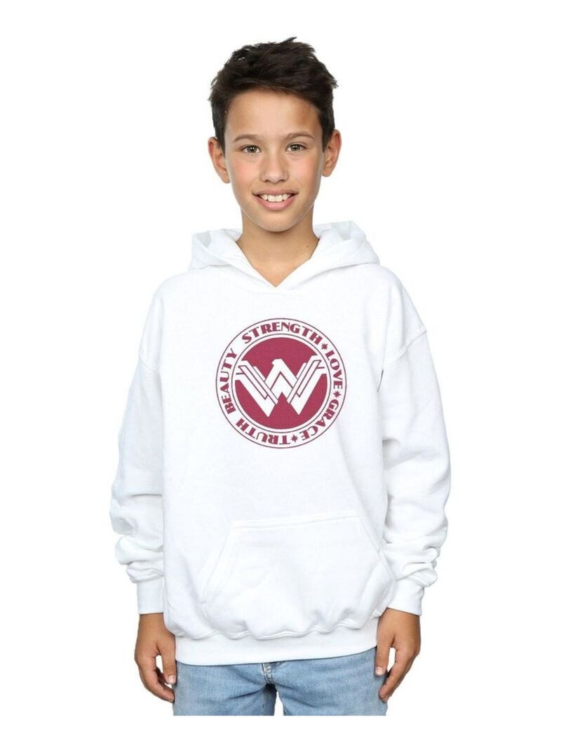 DC Comics - Sweat à capuche BEAUTY STRENGTH LOVE Blanc - Kiabi