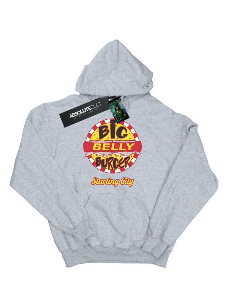 DC Comics - Sweat à capuche BELLY BURGER Gris chiné - Kiabi