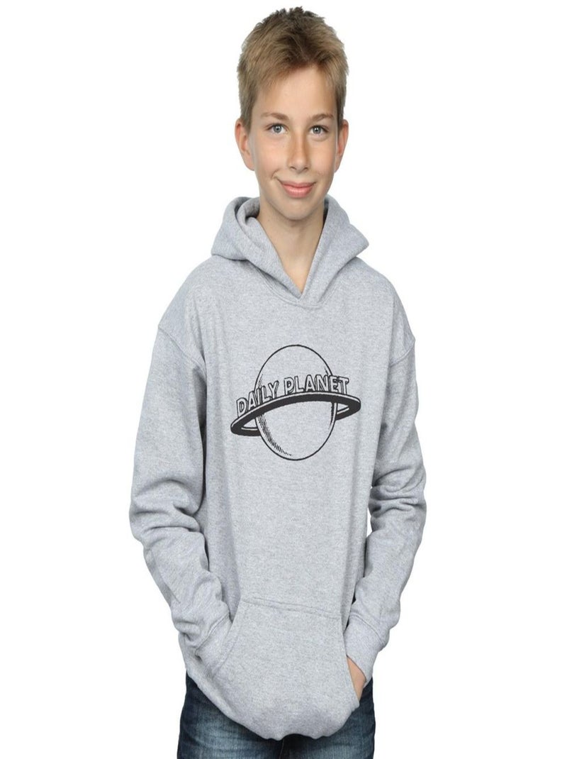 DC Comics - Sweat à capuche DAILY PLANET Gris chiné - Kiabi