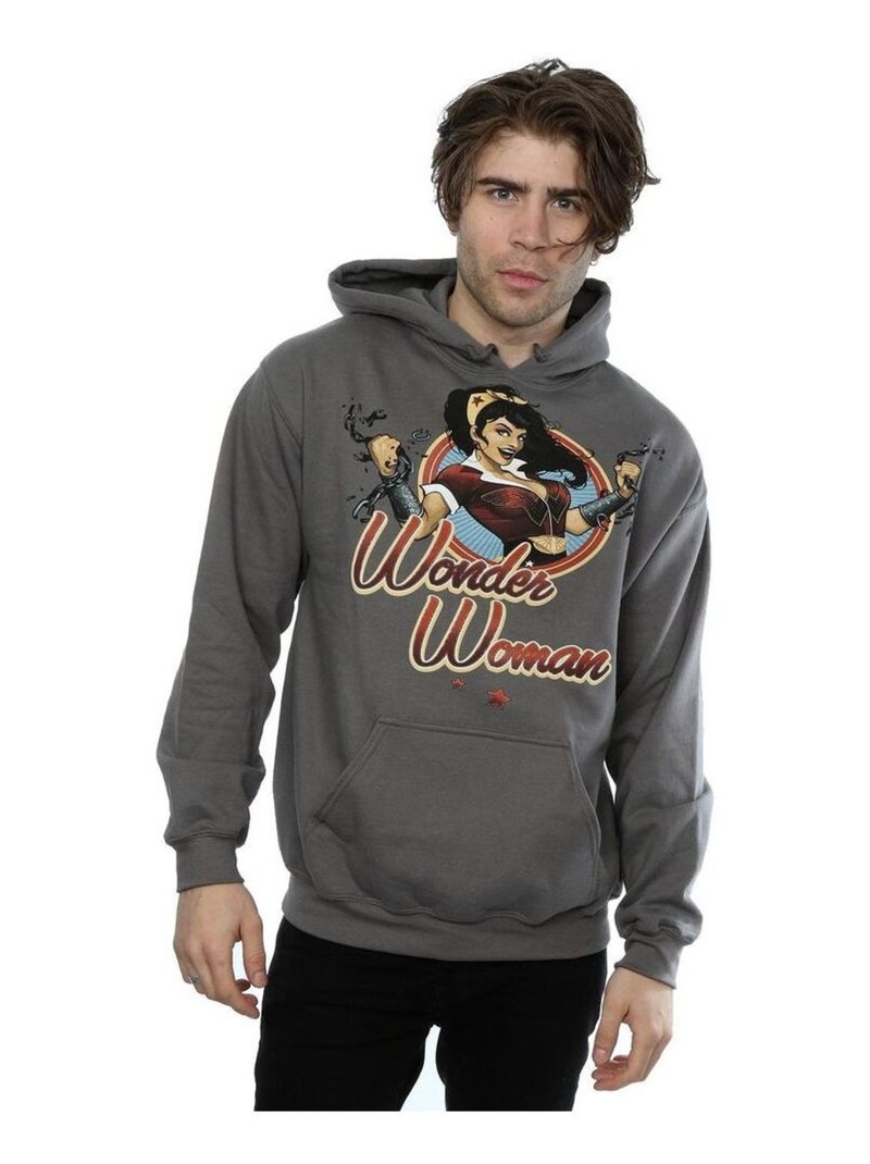 DC Comics - Sweat à capuche DC BOMBSHELLS Gris Noir - Kiabi