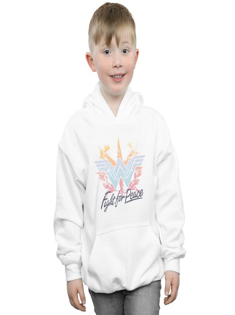 DC Comics - Sweat à capuche FIGHT FOR PEACE Blanc - Kiabi