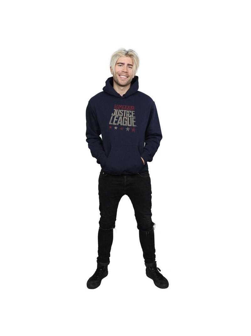 DC Comics - Sweat à capuche JUSTICE LEAGUE UNITED WE STAND Bleu marine - Kiabi