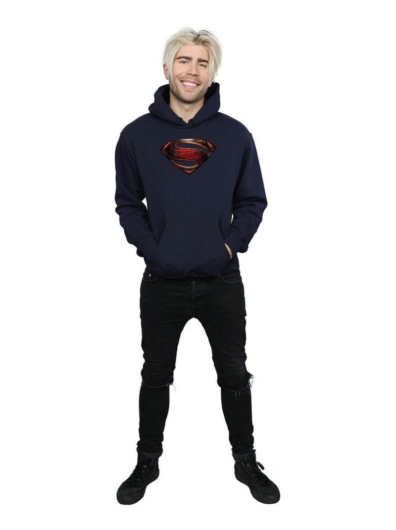 DC Comics - Sweat à capuche La Ligue des Justiciers Bleu marine - Kiabi