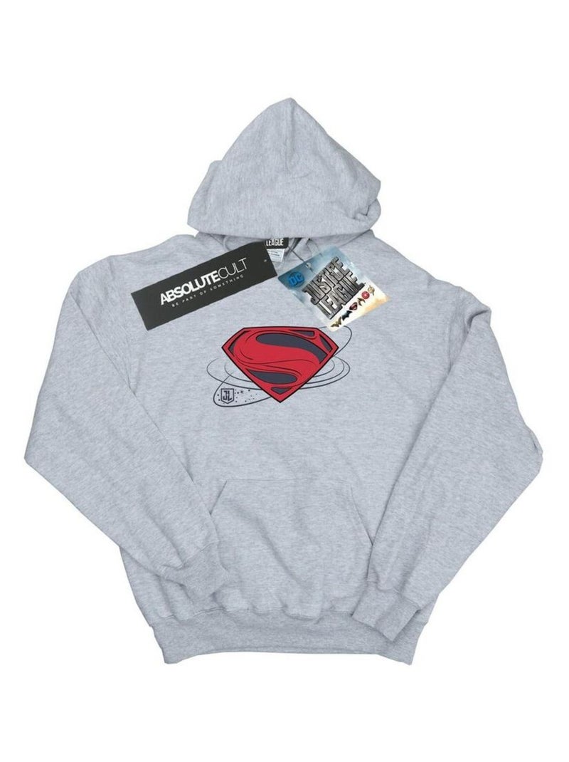 DC Comics - Sweat à capuche La Ligue des Justiciers Gris chiné - Kiabi