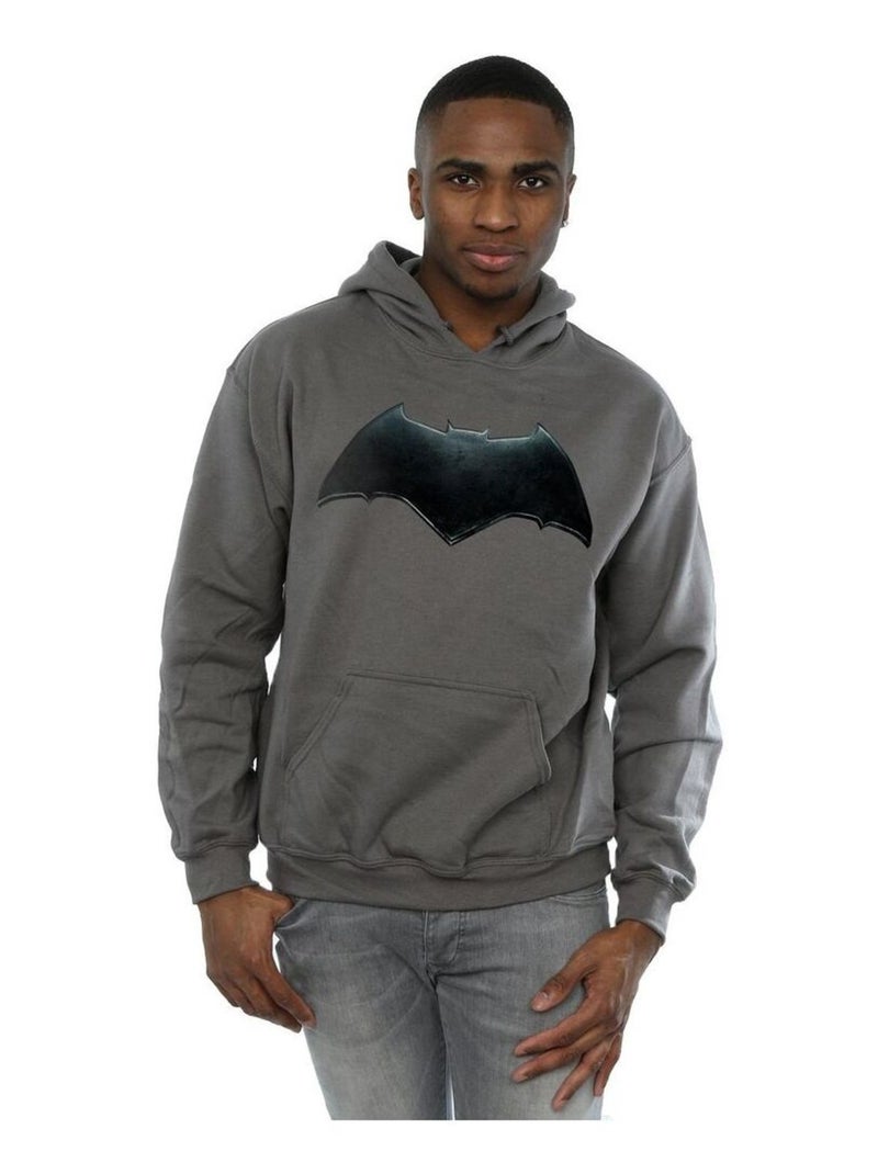 DC Comics - Sweat à capuche La Ligue des Justiciers Gris Noir - Kiabi