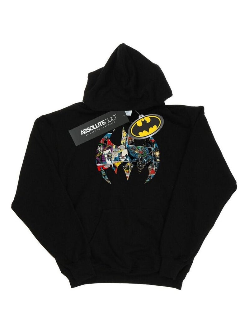 DC Comics - Sweat à capuche motif Batman style bande dessinée Noir - Kiabi