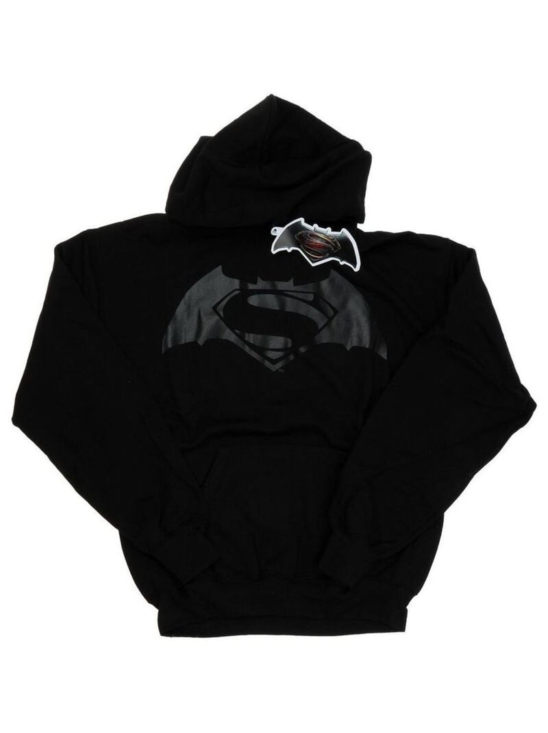 DC Comics - Sweat à capuche motif Batman vs Superman motif/style logo imprimé Noir - Kiabi