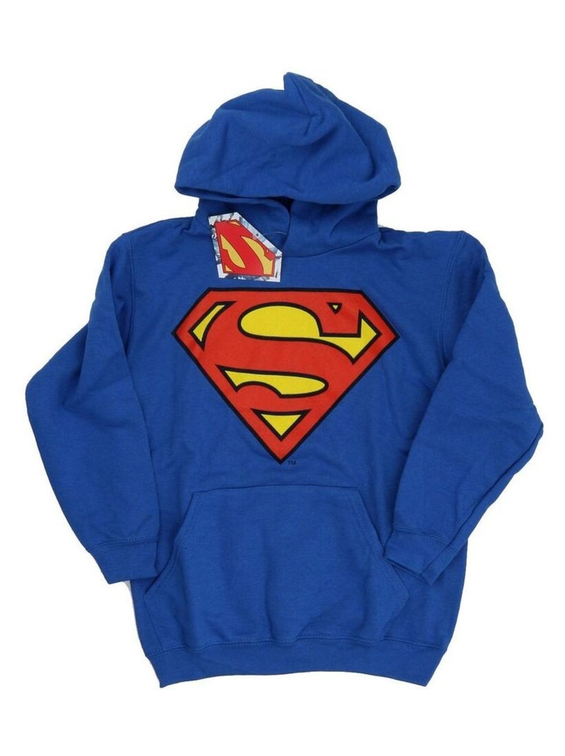DC Comics - Sweat à capuche motif logo de Superman Bleu roi - Kiabi