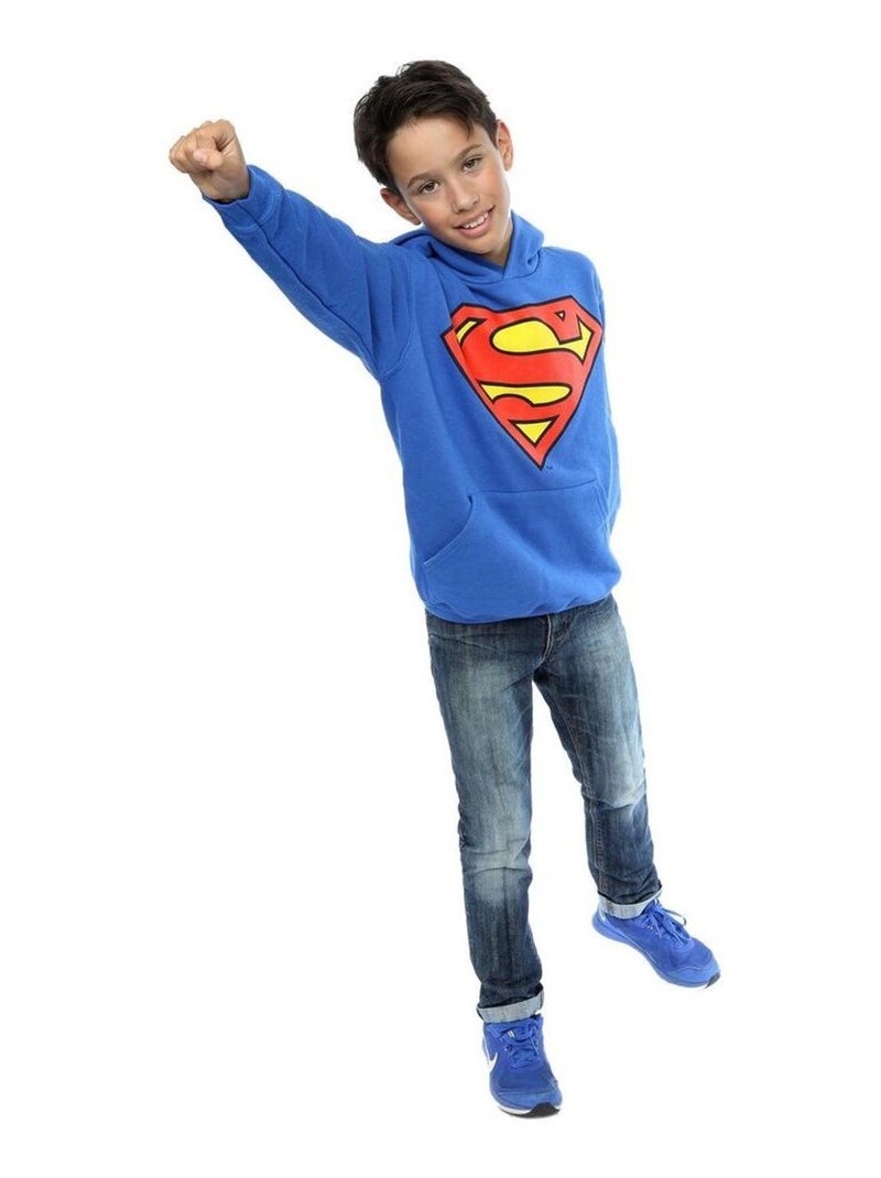 DC Comics - Sweat à capuche motif logo de Superman Bleu roi - Kiabi