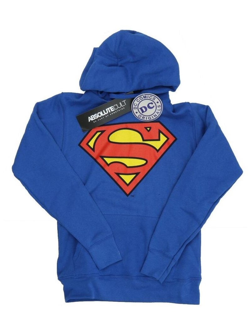 DC Comics - Sweat à capuche motif Superman motif/style logo Bleu roi - Kiabi