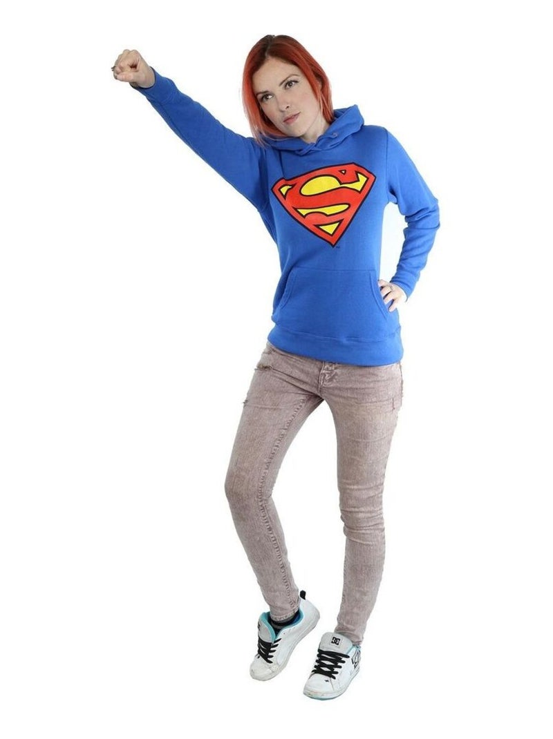 DC Comics - Sweat à capuche motif Superman motif/style logo Bleu roi - Kiabi