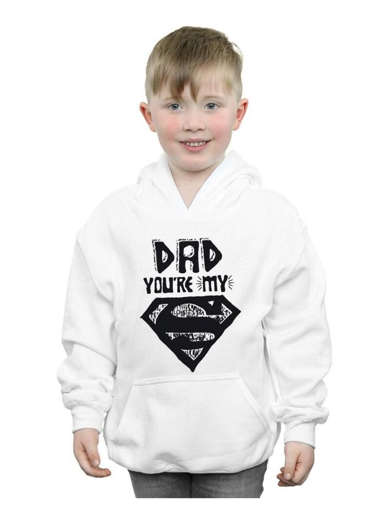 DC Comics - Sweat à capuche SUPER DAD Blanc - Kiabi