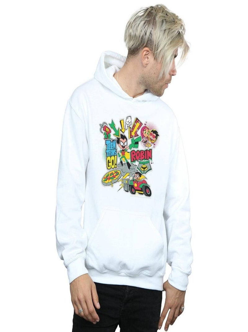 DC Comics - Sweat à capuche TEEN TITANS GO Blanc - Kiabi