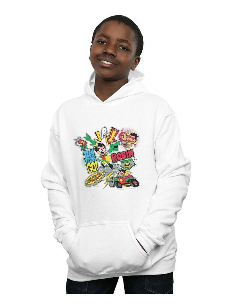 DC Comics - Sweat à capuche TEEN TITANS GO Blanc - Kiabi