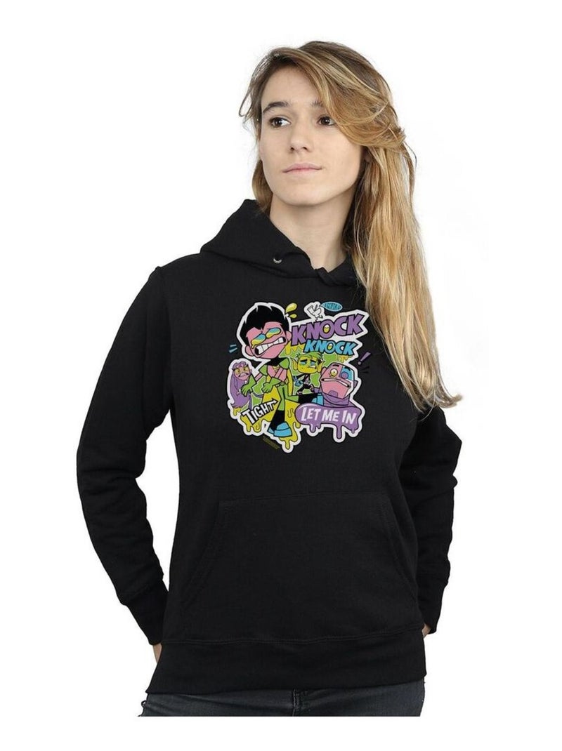DC Comics - Sweat à capuche Teen Titans Go! KNOCK KNOCK Noir - Kiabi