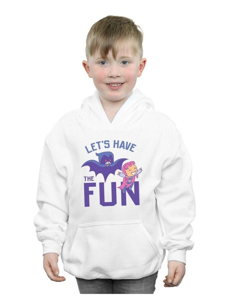 DC Comics - Sweat à capuche TEEN TITANS GO LET'S HAVE THE FUN Blanc - Kiabi