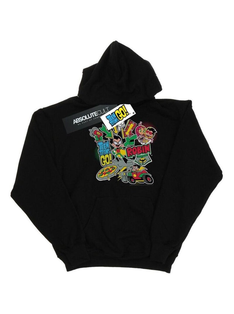 DC Comics - Sweat à capuche TEEN TITANS GO Noir - Kiabi