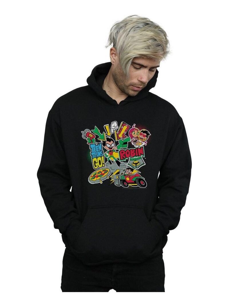DC Comics - Sweat à capuche TEEN TITANS GO Noir - Kiabi