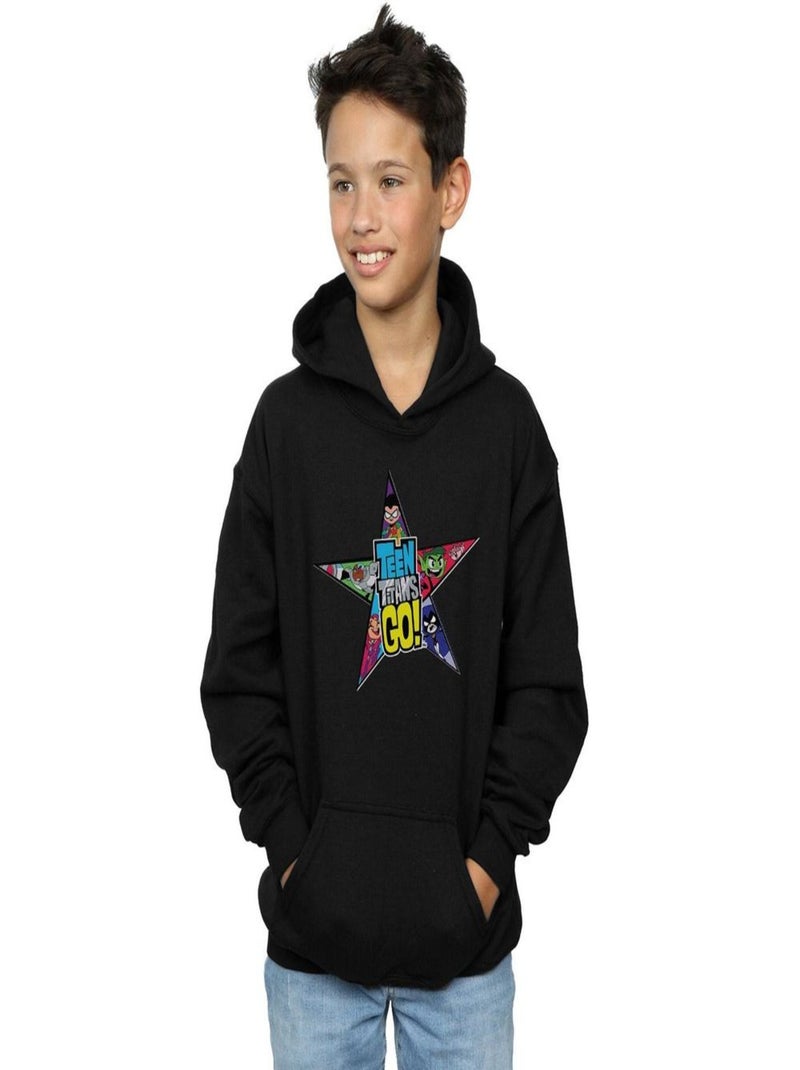 DC Comics - Sweat à capuche TEEN TITANS GO Noir - Kiabi