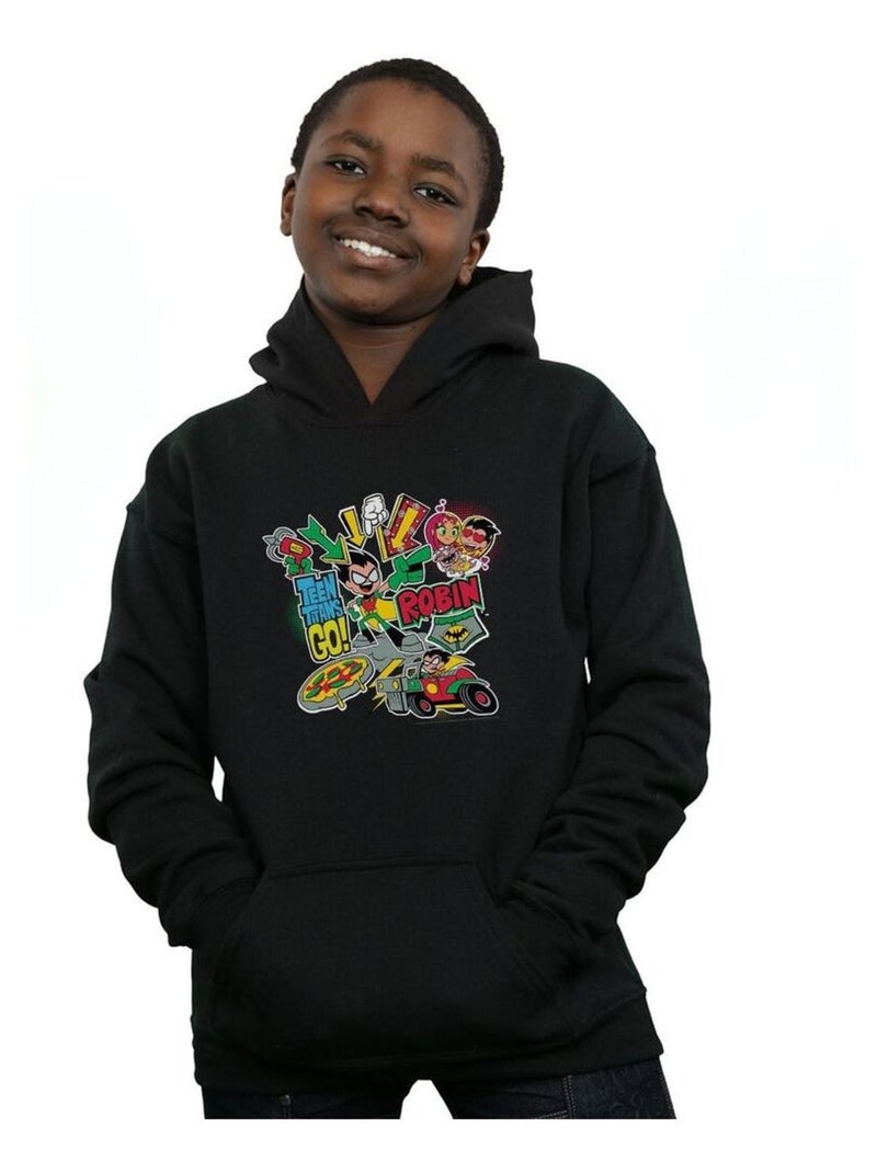 DC Comics - Sweat à capuche TEEN TITANS GO Noir - Kiabi