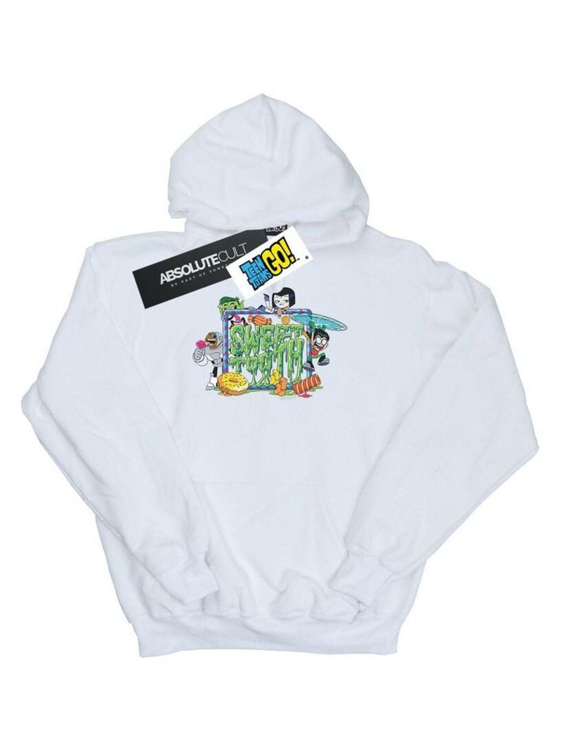DC Comics - Sweat à capuche TEEN TITANS GO SWEET TOOTH Blanc - Kiabi