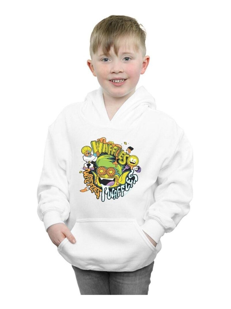 DC Comics - Sweat à capuche TEEN TITANS GO WAFFLE MANIA Blanc - Kiabi