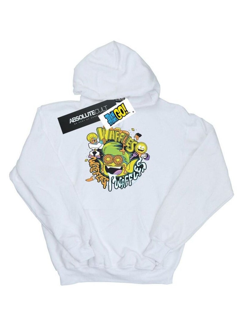 DC Comics - Sweat à capuche Teen Titans Go! WAFFLE MANIA Blanc - Kiabi