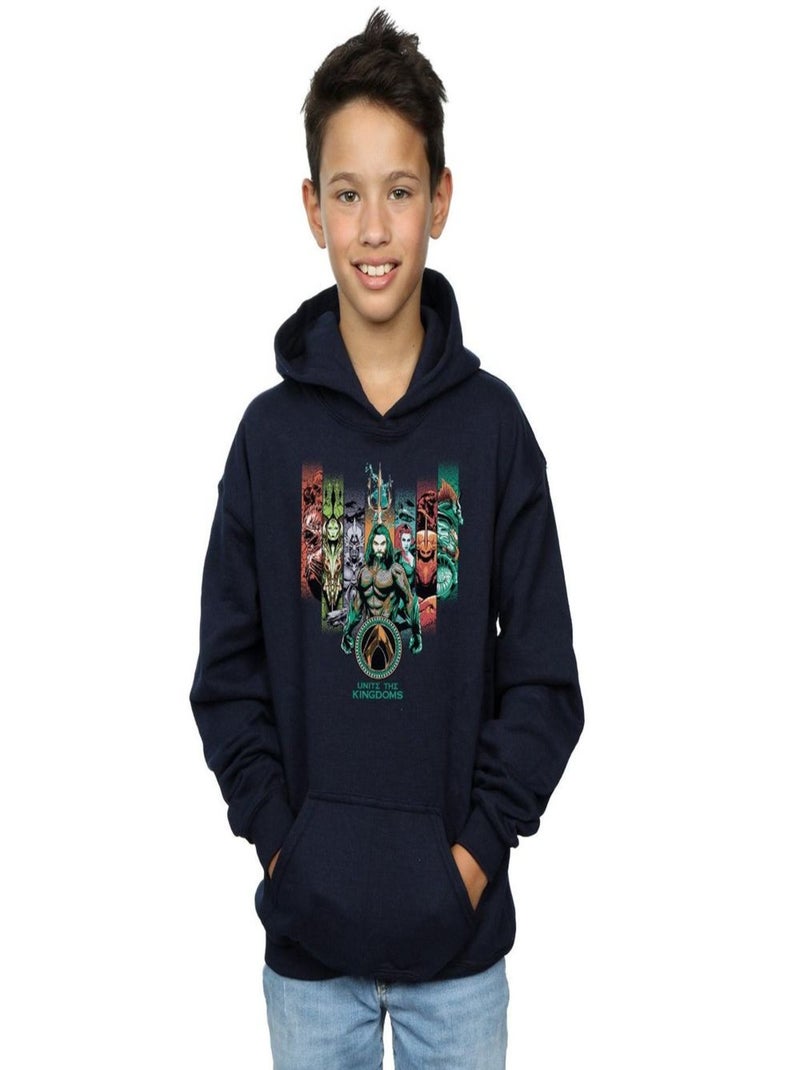DC Comics - Sweat à capuche UNITE THE KINGDOMS Bleu marine - Kiabi