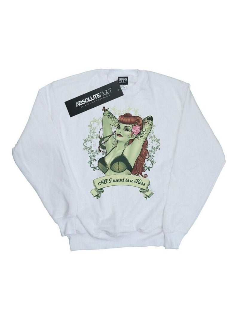 DC Comics - Sweat ALL WANT IS A KISS Blanc - Kiabi