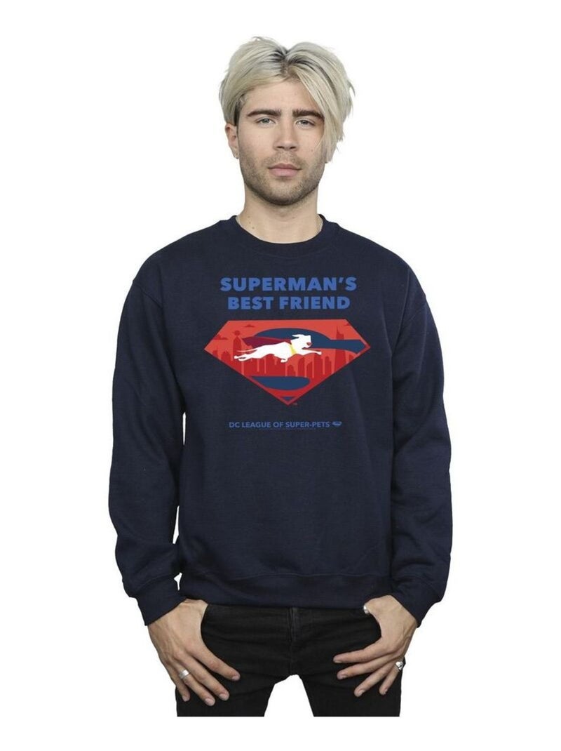 DC Comics - Sweat DCS DC LEAGUE OF SUPER-PETS BEST FRIEND Bleu marine - Kiabi