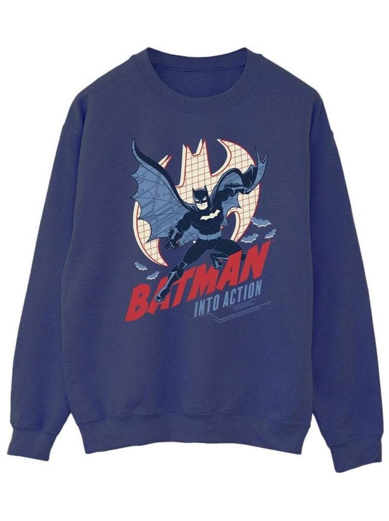 DC Comics - Sweat INTO ACTION Bleu marine - Kiabi
