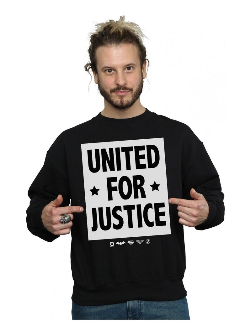 DC Comics - Sweat JUSTICE LEAGUE UNITED FOR JUSTICE Noir - Kiabi