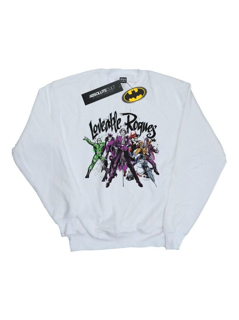 DC Comics - Sweat LOVEABLE ROGUES Blanc - Kiabi