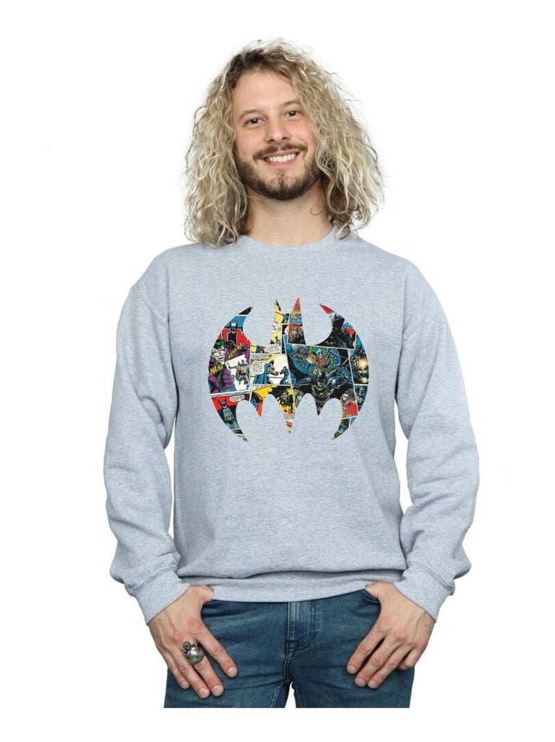 DC Comics - Sweat motif Batman motif/style bande dessinée Gris chiné - Kiabi