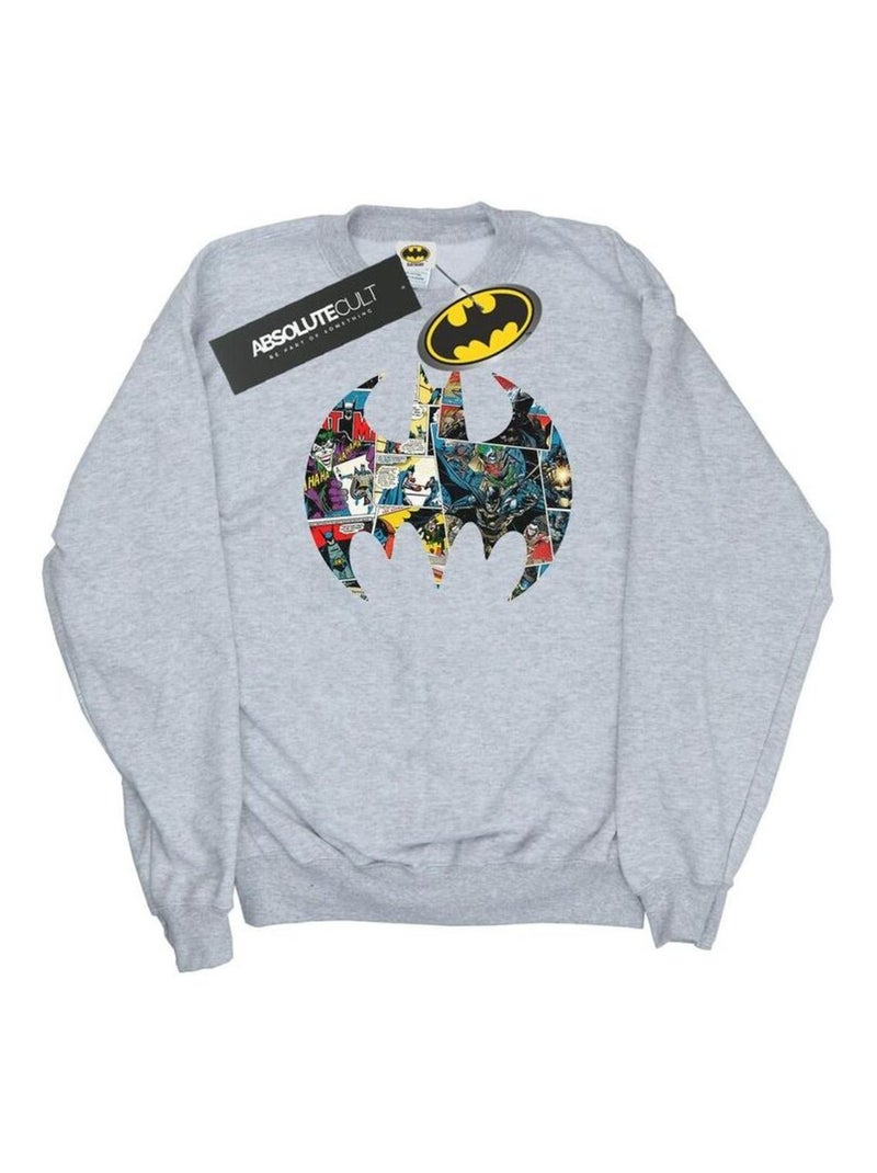 DC Comics - Sweat motif Batman motif/style bande dessinée Gris chiné - Kiabi