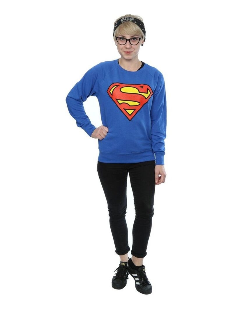 DC Comics - Sweat motif Superman motif/style logo Bleu roi - Kiabi