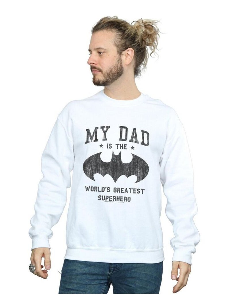 DC Comics - Sweat MY DAD IS BATMAN Blanc - Kiabi