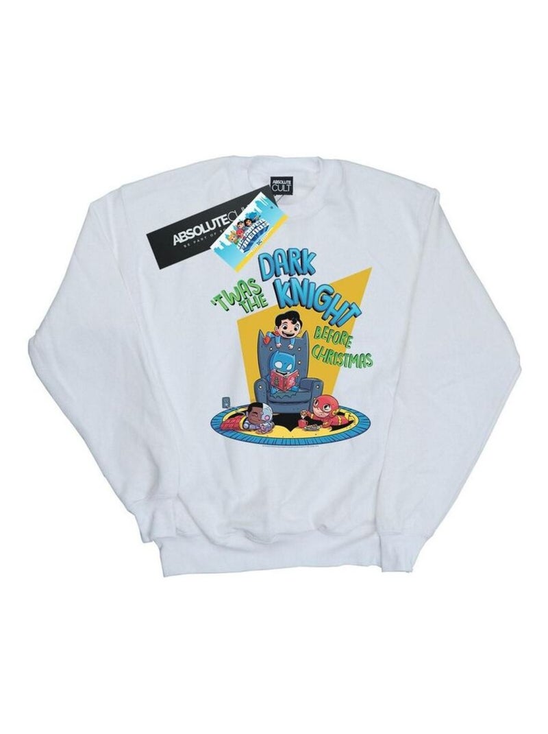DC Comics - Sweat SUPER FRIENDS DARK KNIGHT BEFORE CHRISTMAS Blanc - Kiabi