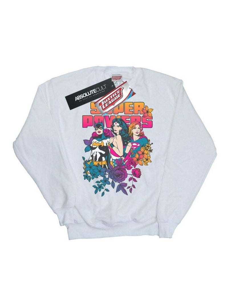 DC Comics - Sweat SUPER POWERS Blanc - Kiabi