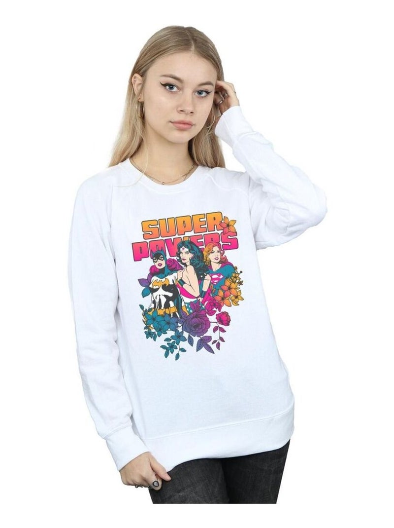 DC Comics - Sweat SUPER POWERS Blanc - Kiabi