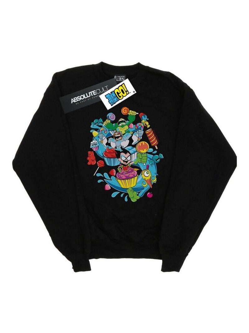 DC Comics - Sweat TEEN TITANS GO CANDY MANIA Noir - Kiabi