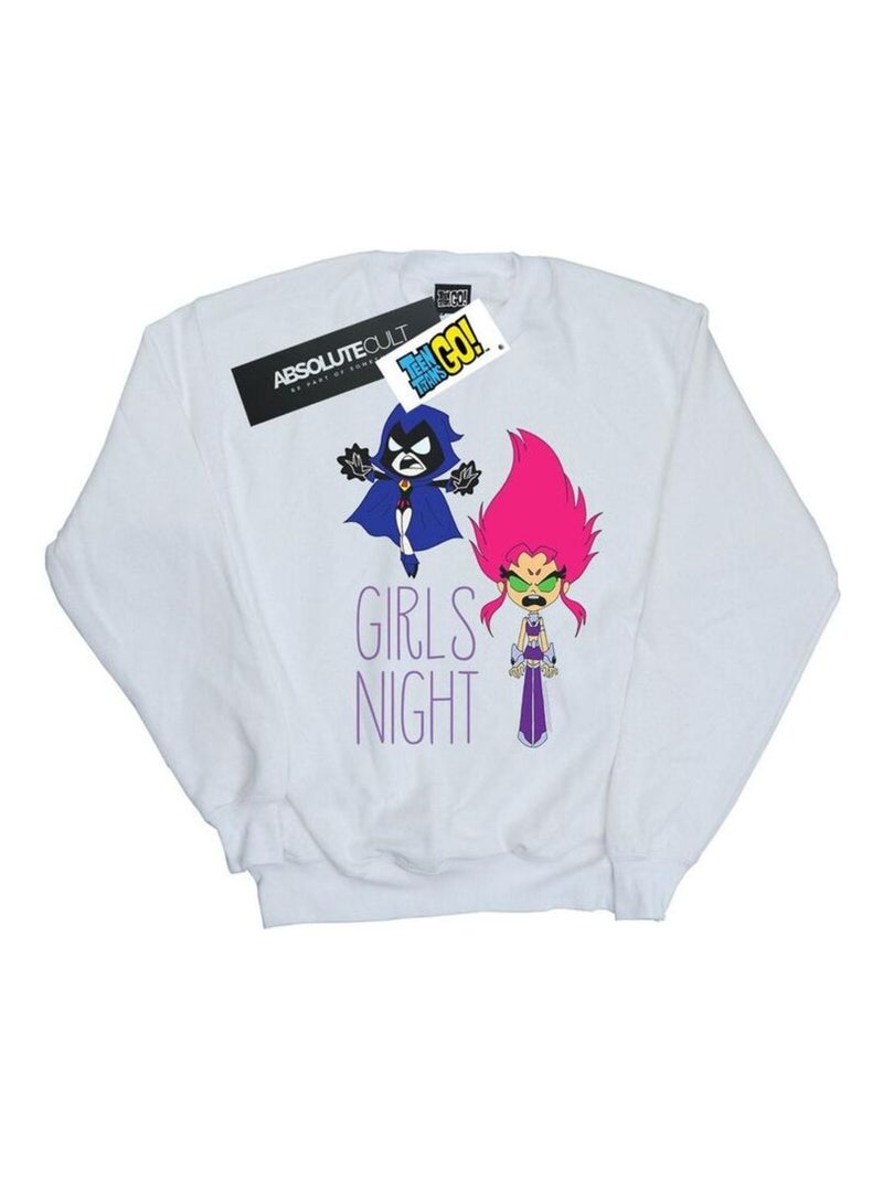 DC Comics - Sweat TEEN TITANS GO GIRLS NIGHT Blanc - Kiabi