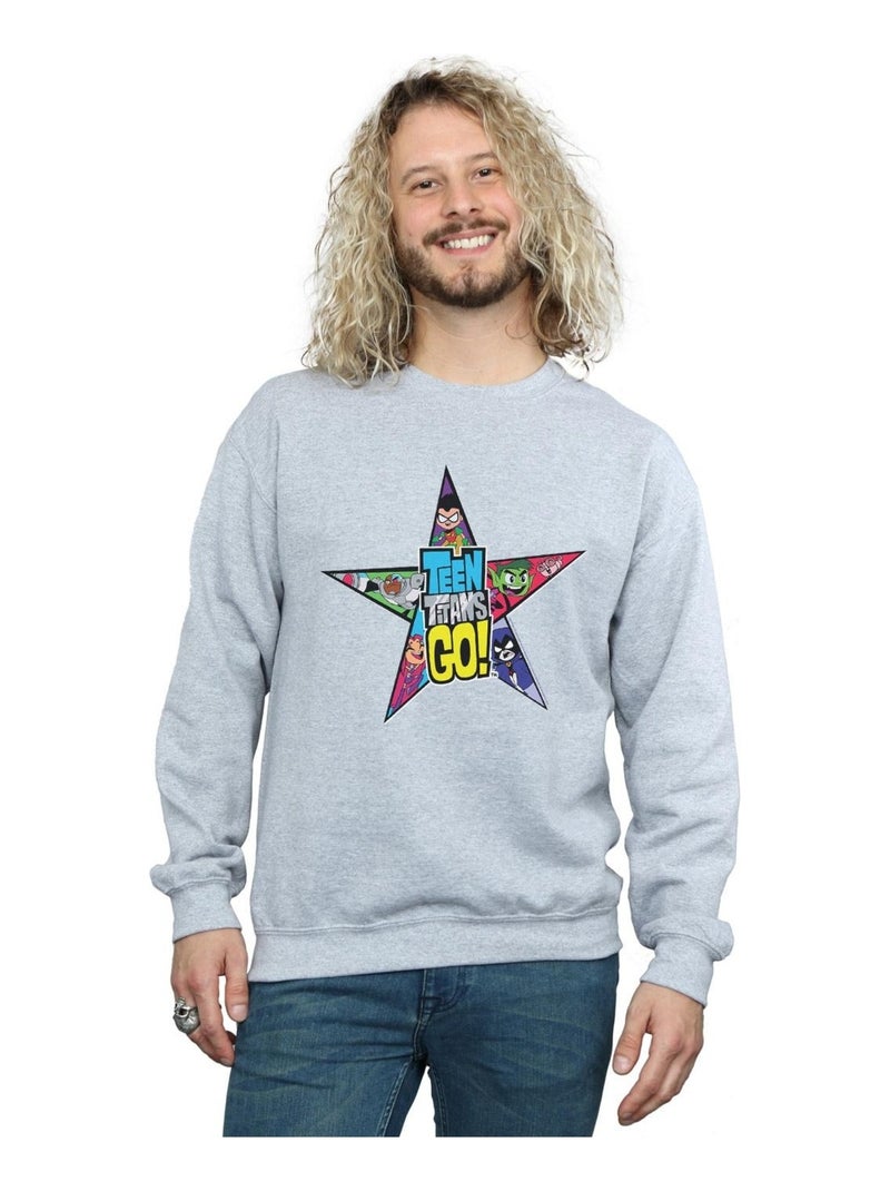 DC Comics - Sweat TEEN TITANS GO Gris chiné - Kiabi