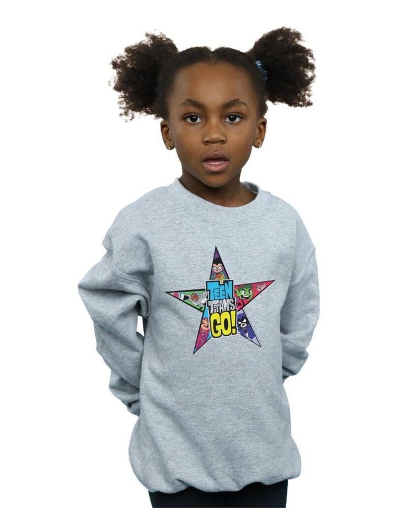 DC Comics - Sweat TEEN TITANS GO Gris chiné - Kiabi