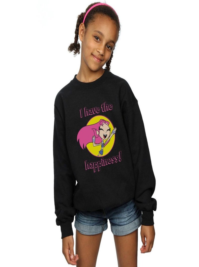 DC Comics - Sweat TEEN TITANS GO HAVE THE HAPPINESS Noir - Kiabi
