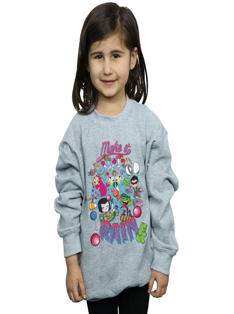 DC Comics - Sweat TEEN TITANS GO MAKE IT RAIN Gris chiné - Kiabi