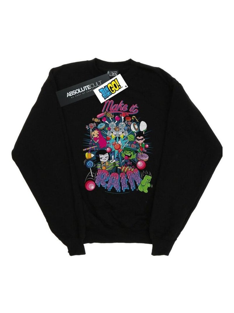 DC Comics - Sweat TEEN TITANS GO MAKE IT RAIN Noir - Kiabi