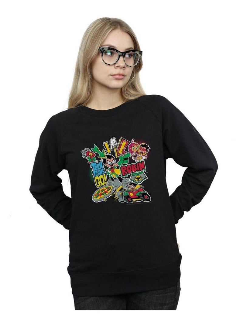 DC Comics - Sweat TEEN TITANS GO Noir - Kiabi